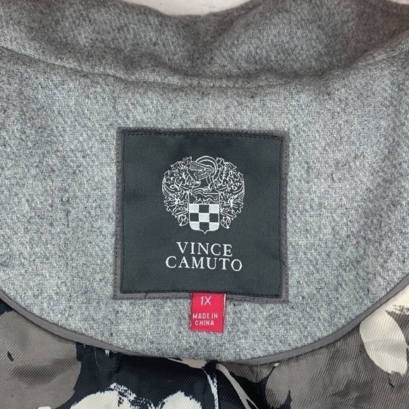 VINCE CAMUTO funnel wool blend fully lined coat jacket full zipper coat grey 1X - Picture 4 of 14